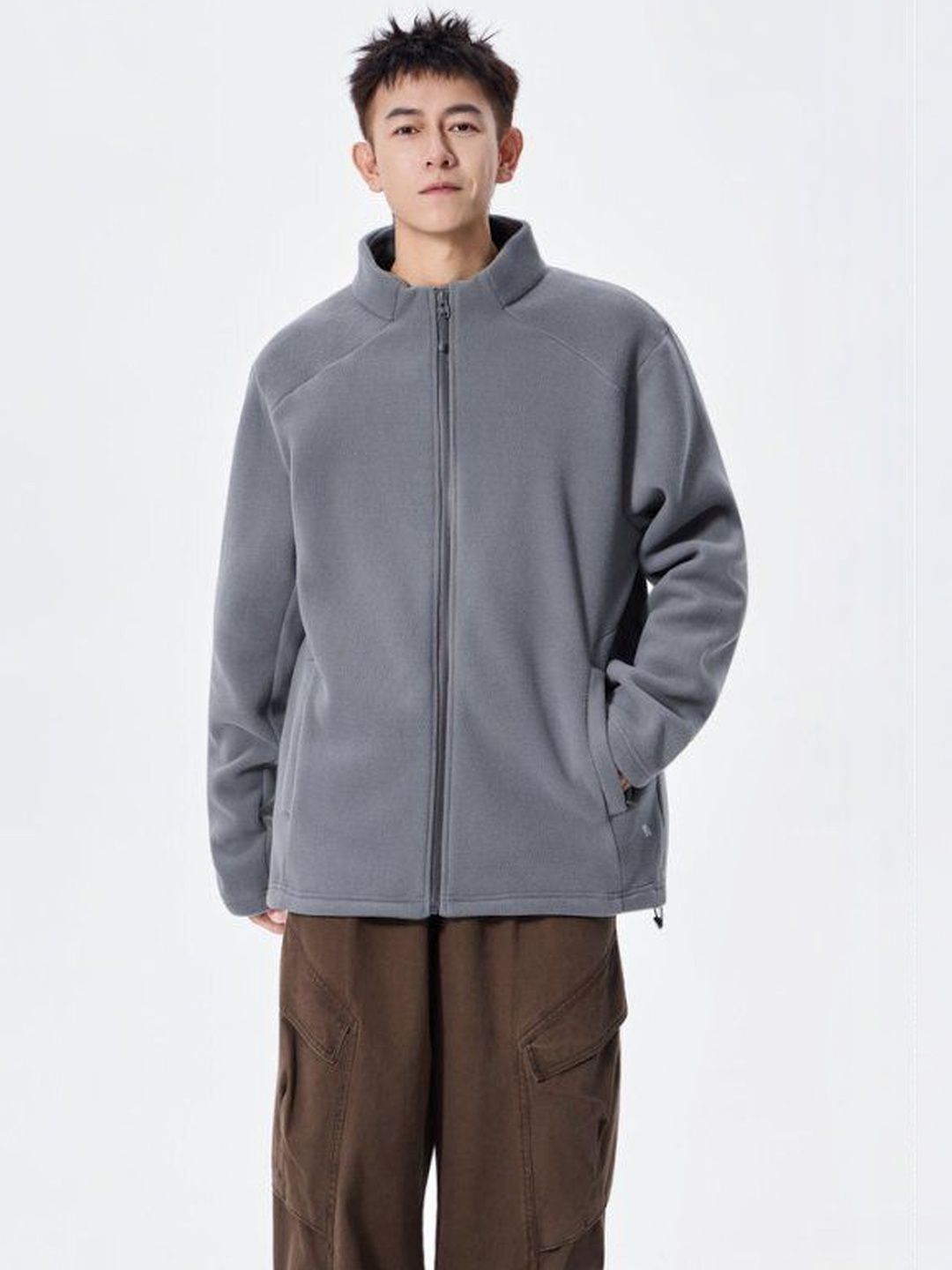 Mast & Harbour Stand Collar Crop Sporty Jacket