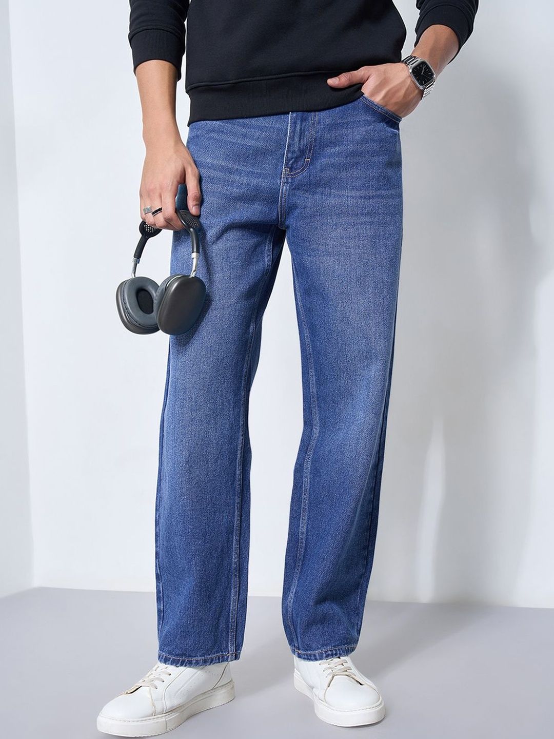SF JEANS by Pantaloons Men Flared Mid-Rise Light Fade Jeans