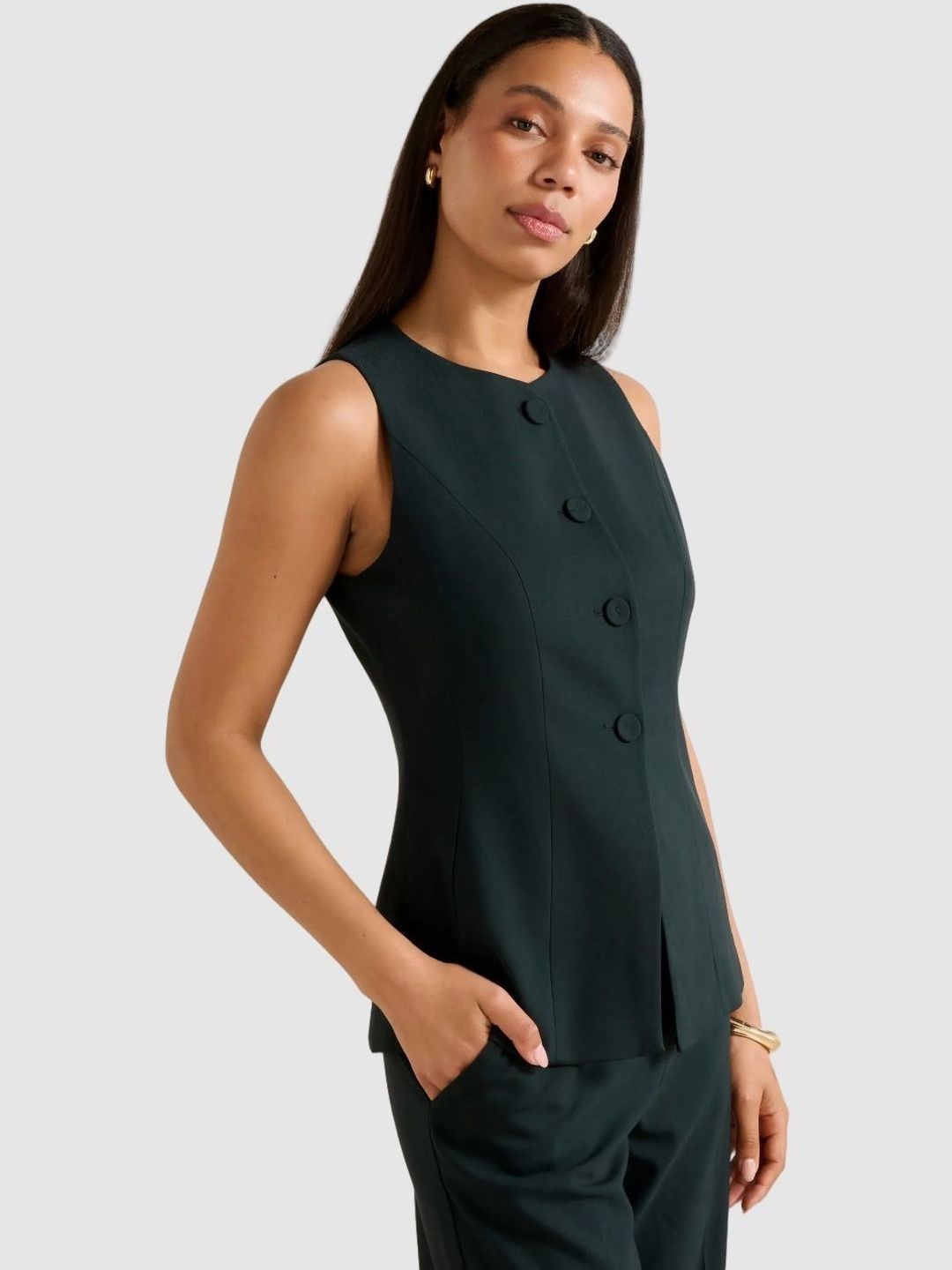 Hendrix Long Crew-Neck Formal Waistcoat