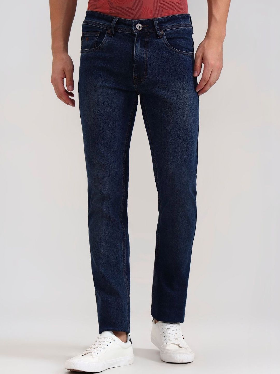 Greenfibre Men Slim Fit Mid-Rise Washed Pattern Stylish and Comfortable Denim Jeans