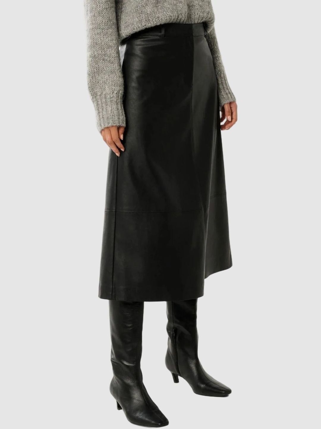 Solid Straight A-Line Midi Skirts