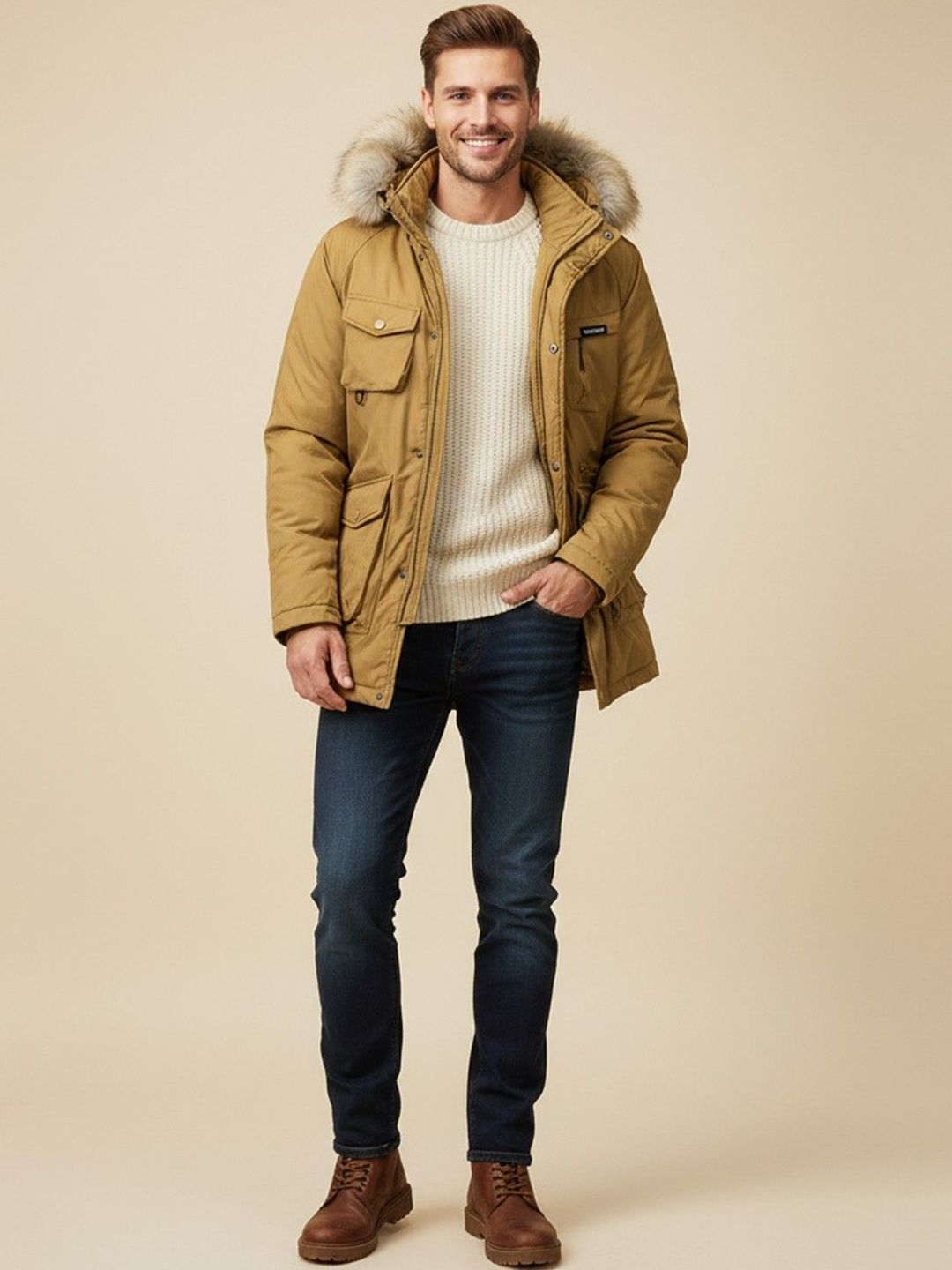 Mast & Harbour Cotton Hooded Jacket