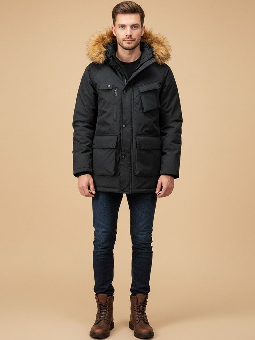 Mast & Harbour Cotton Hooded Jacket