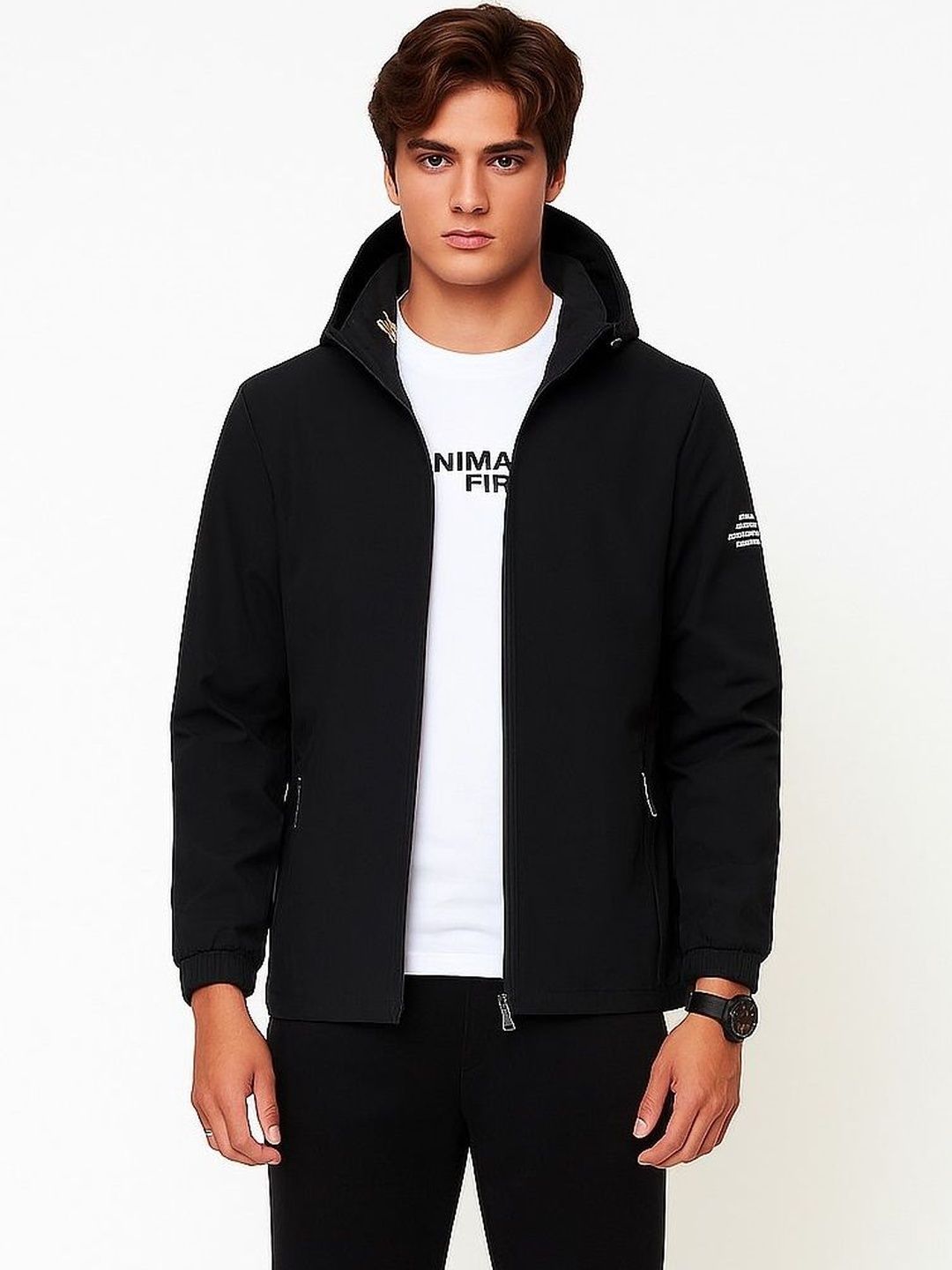 TAZO Men Hooded Solid Lightweight Sporty Jacket