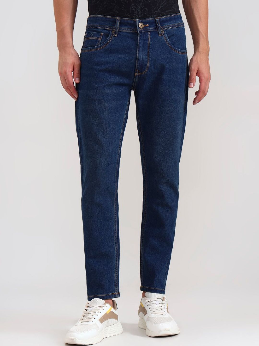 Greenfibre Men Slim Fit Mid-Rise Cotton Denim Jeans