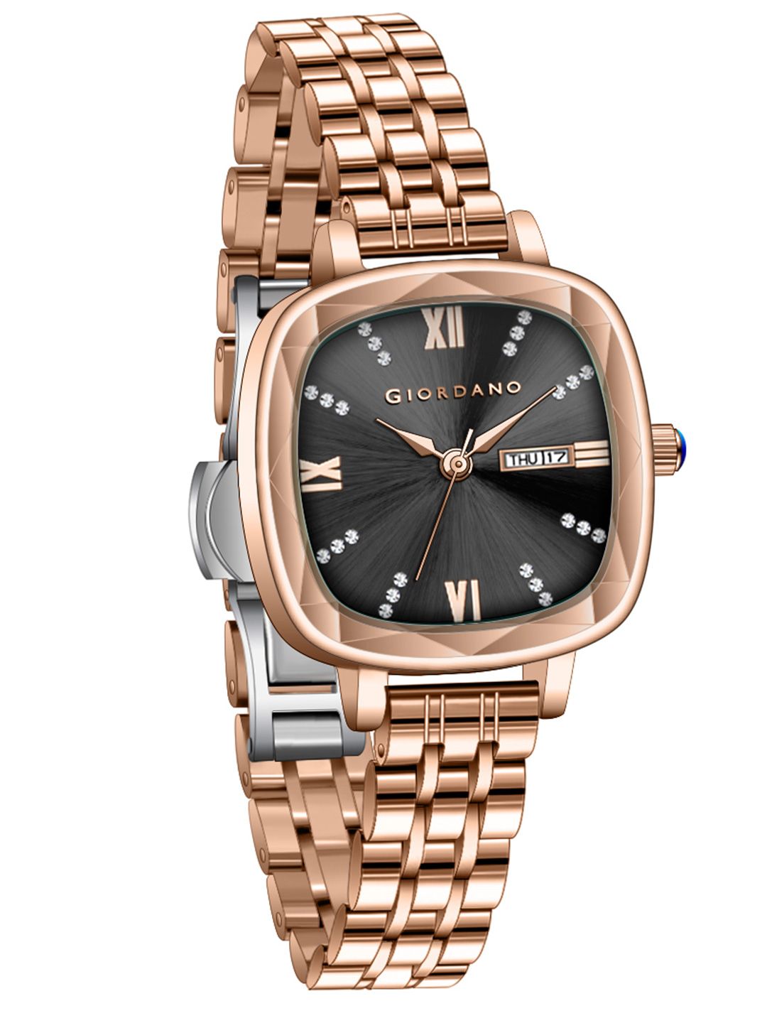 Buy GIORDANO Women Square Embellished Dial Analogue Watch GZ-60097