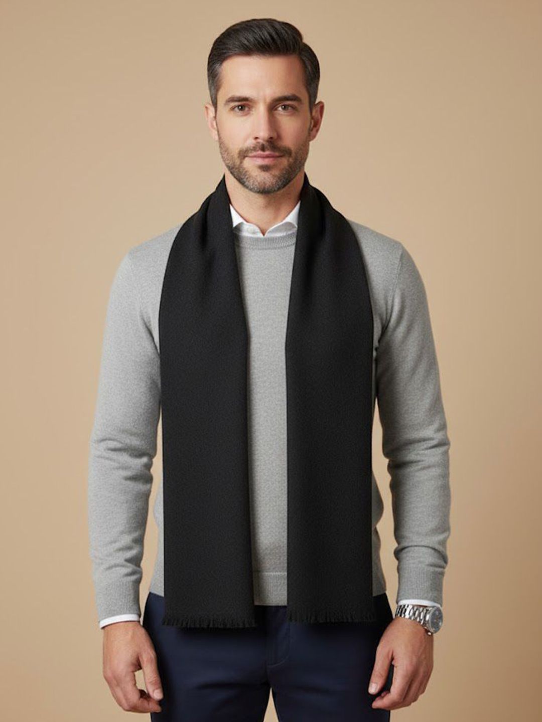 MUFFLY Men Fringed Stole