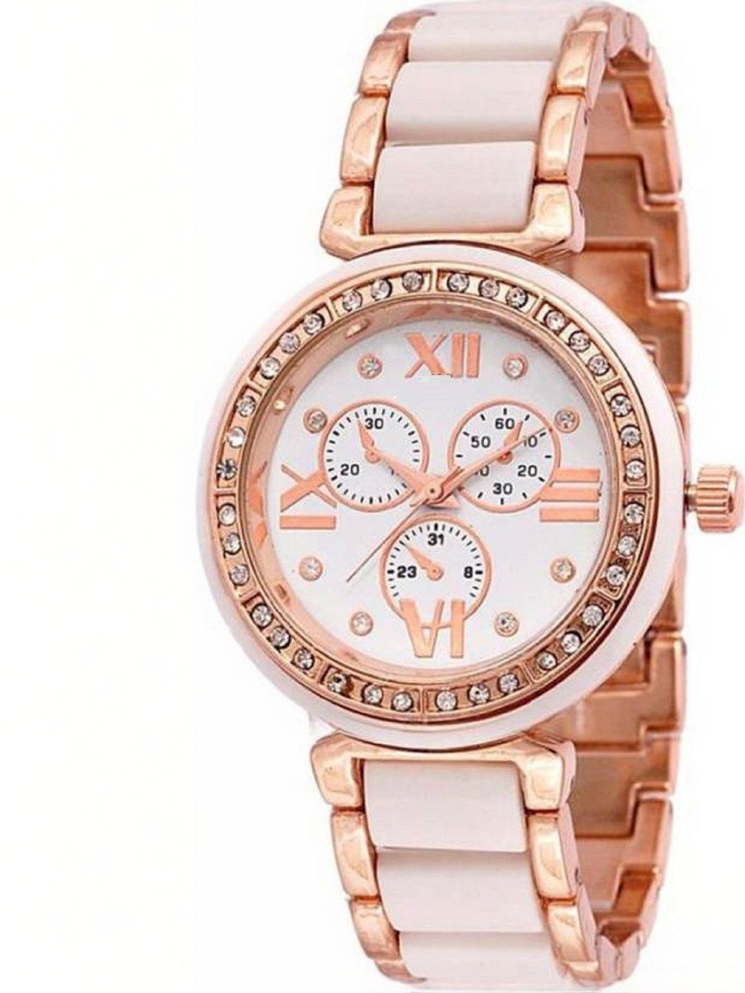 Miss Perfect Unisex White Dial & Straps Watch D243