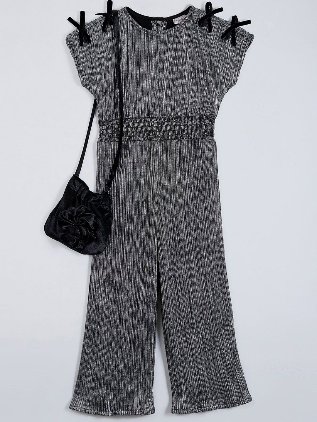 Hopscotch Girls Round Neck Short Sleeves Basic Jumpsuit