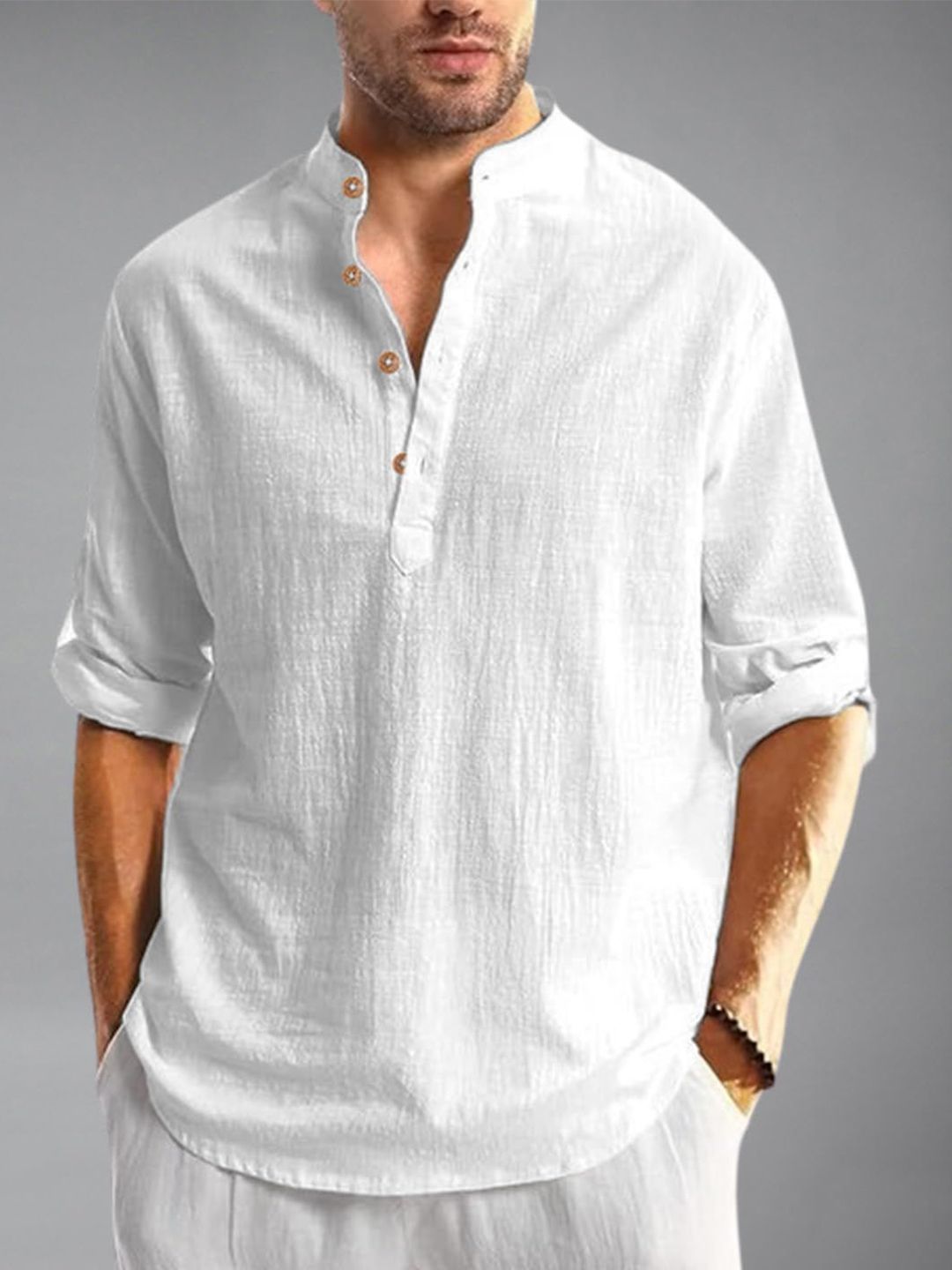 Go Stylish Go Stylish Mandarin Collar Straight Kurta