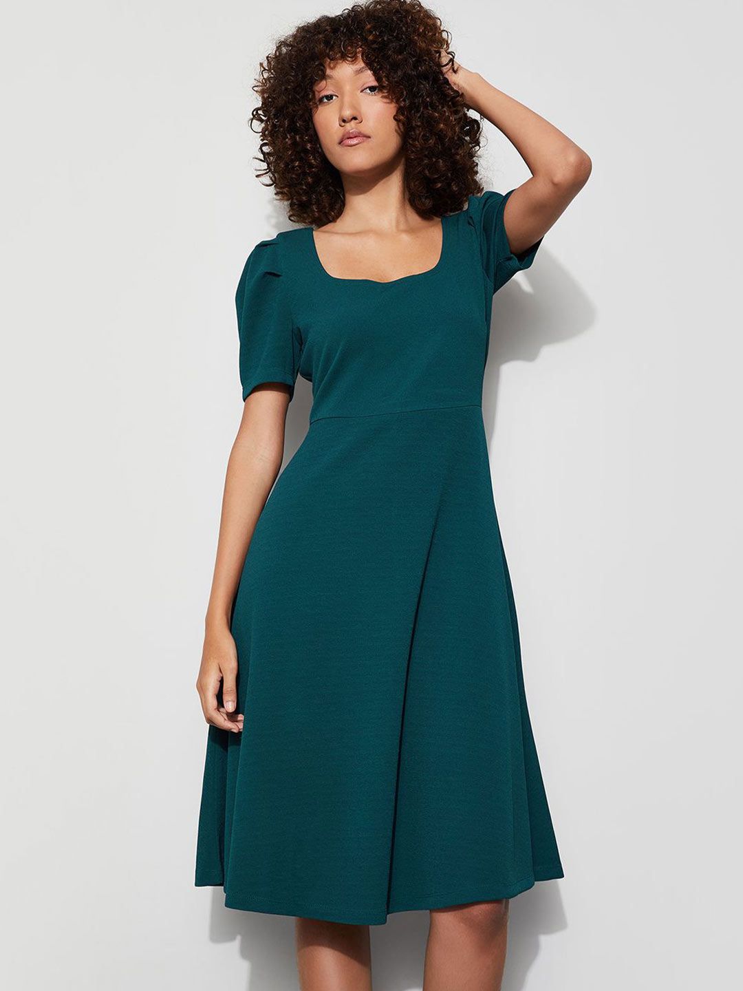 chinese dress ladies RAREISM White Linen A-Line Dress – Myntra International main image 0