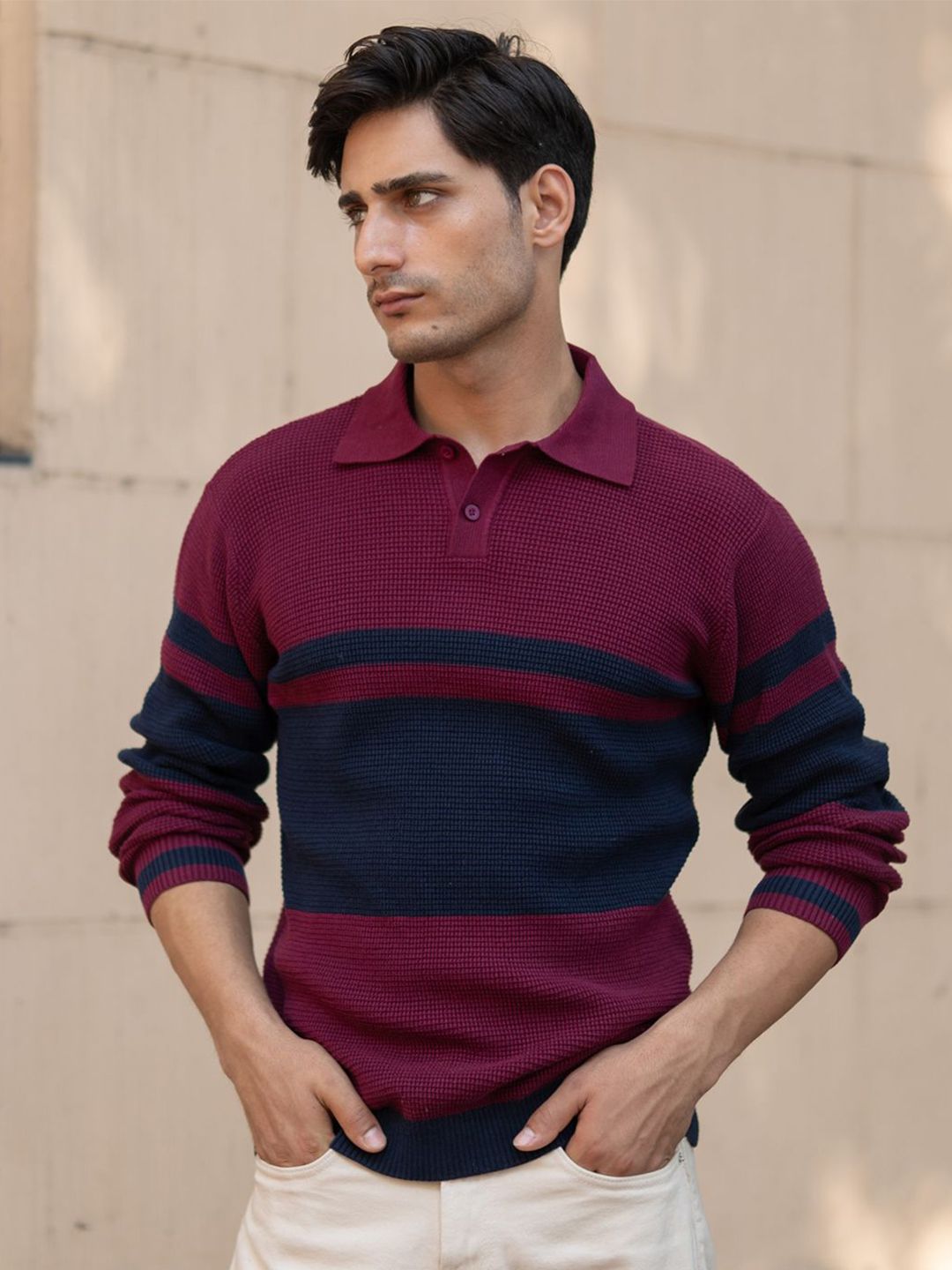 Powerlook Men Striped Pullover