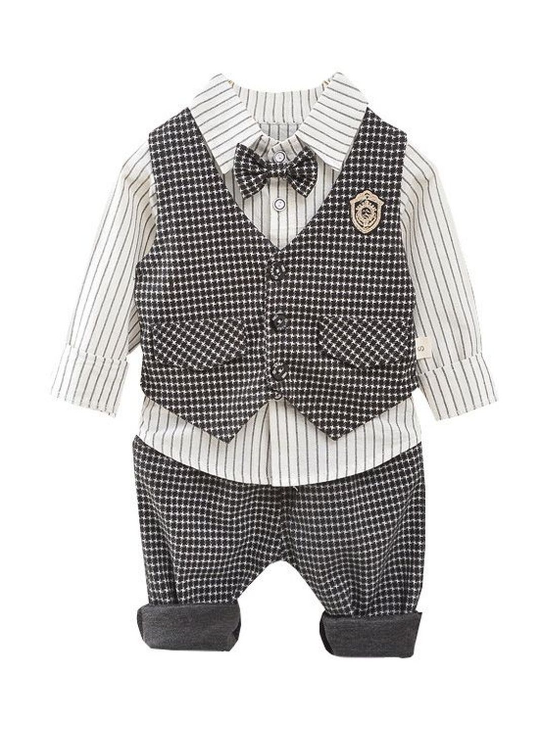 StyleCast x Revolte Boys Printed Notched Lapel Single-Breasted 4 Piece Suits