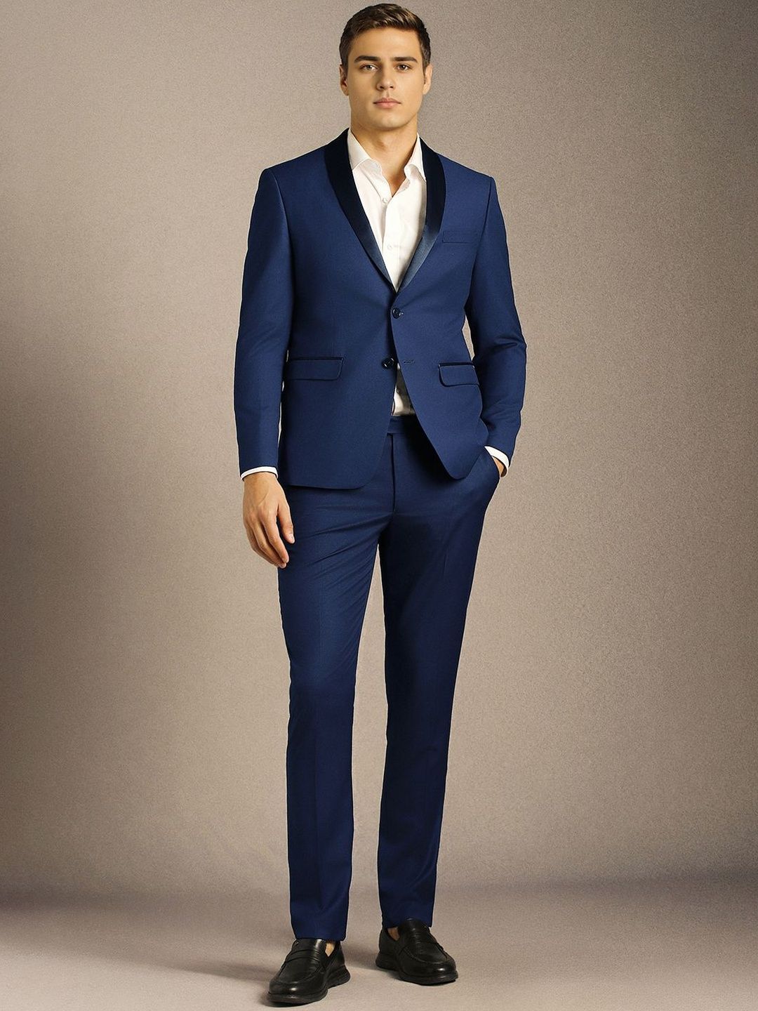 Louis Philippe Slim-Fit Single-Breasted Two Pieces Suits