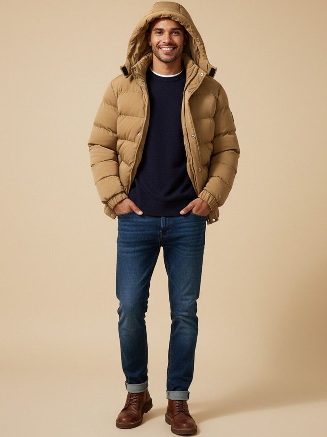 Mast & Harbour Hooded Camouflage Puffer Jacket