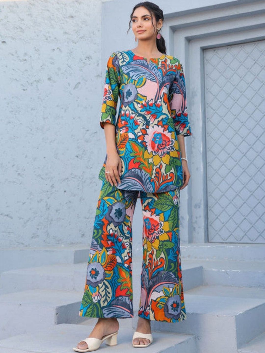 HERE&NOW Floral Printed Tunic with Trouser
