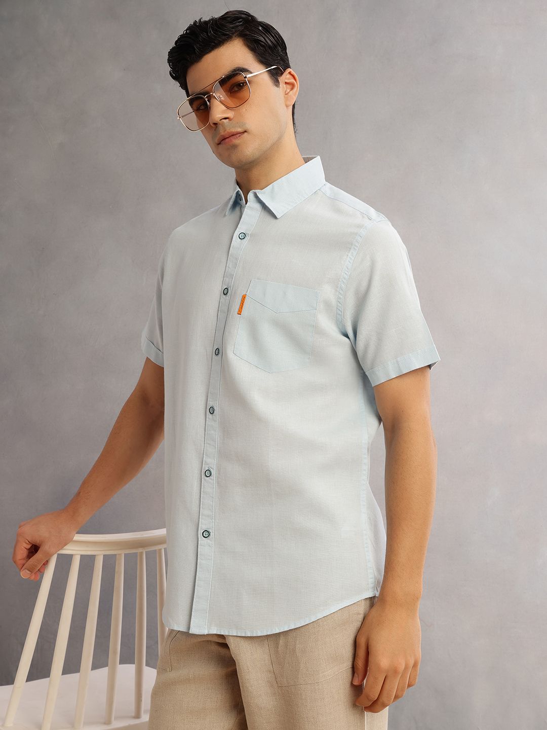 Thomas Scott Men Premium Cotton Linen Casual Shirt