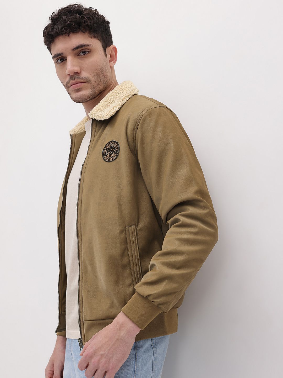 The Roadster Life Co. Padded Jacket with Sherpa Trim