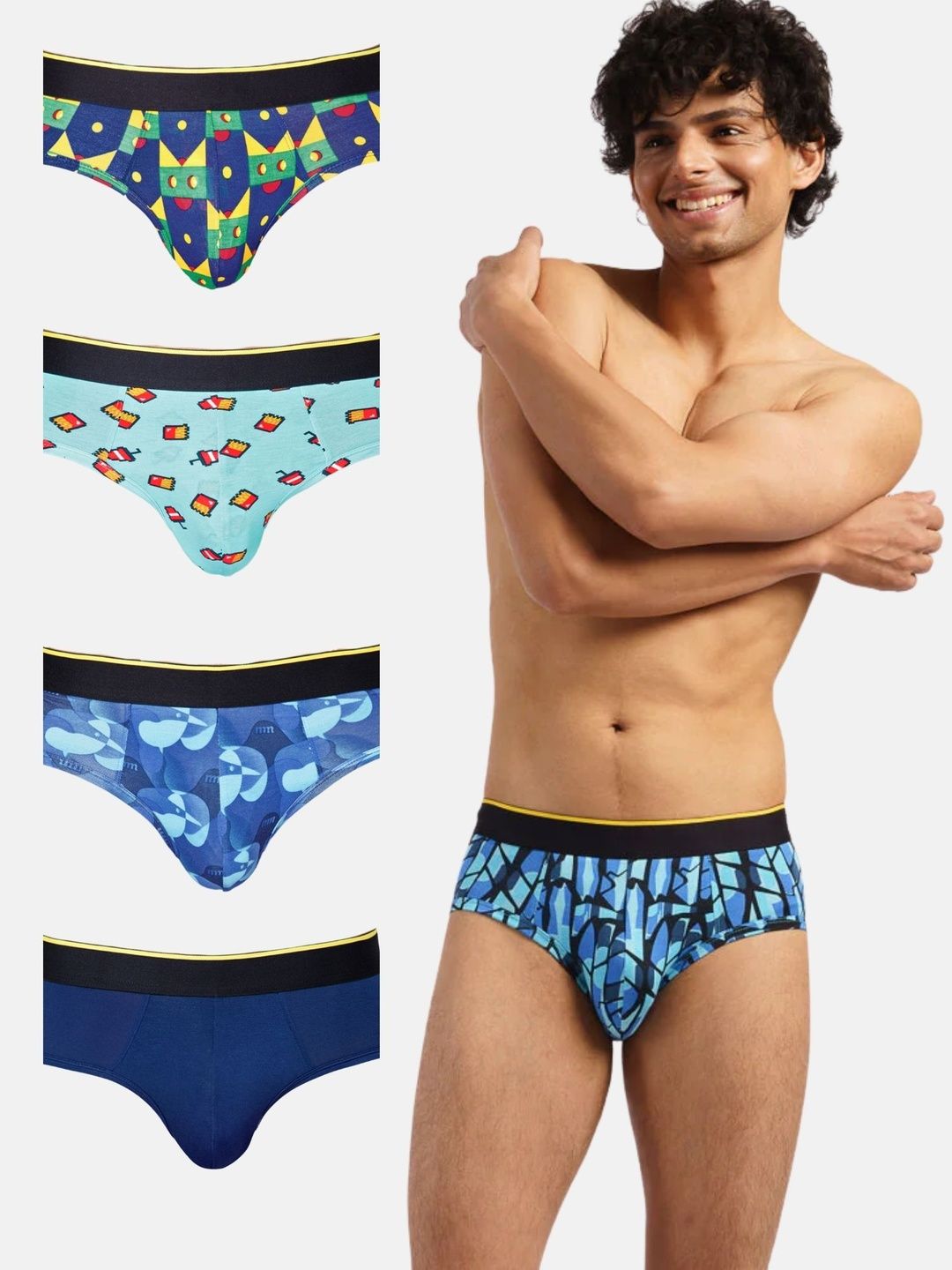 bummer Pack Of 5 Printed Basic Briefs