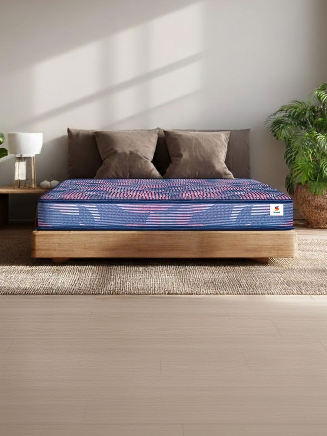 Sleepwell Blue & Pink Quilted Ortho Single Size Mattress