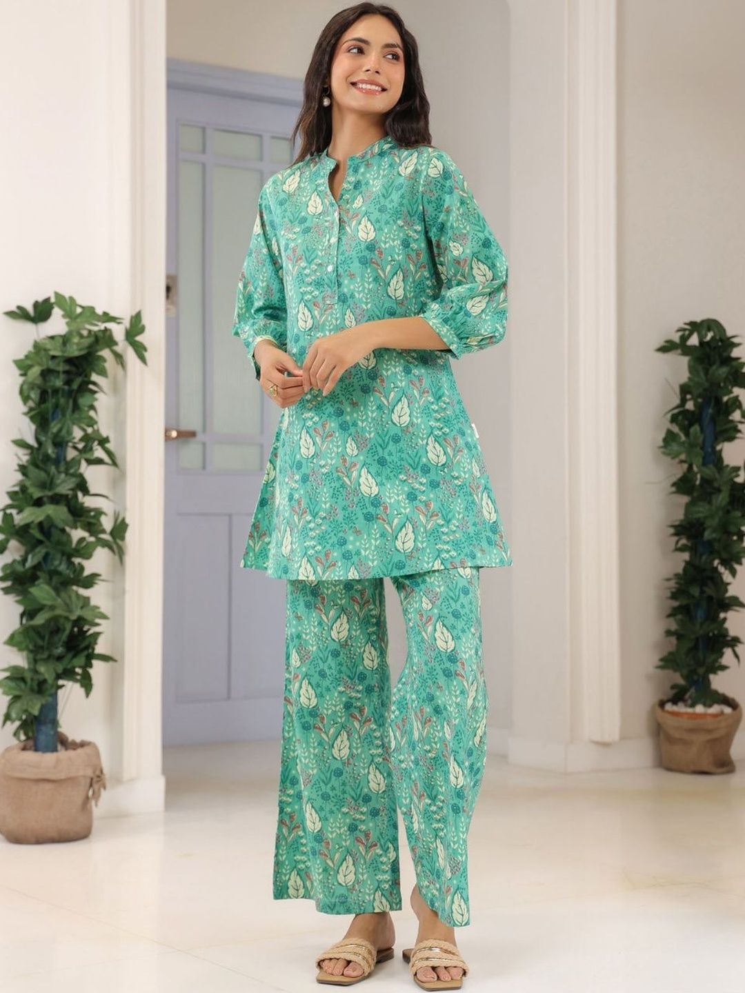 HERE&NOW Floral Printed Tunic With Trouser