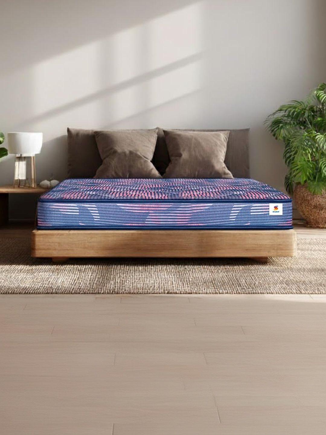 Sleepwell Blue & Pink Quilted Ortho Queen Size Mattress