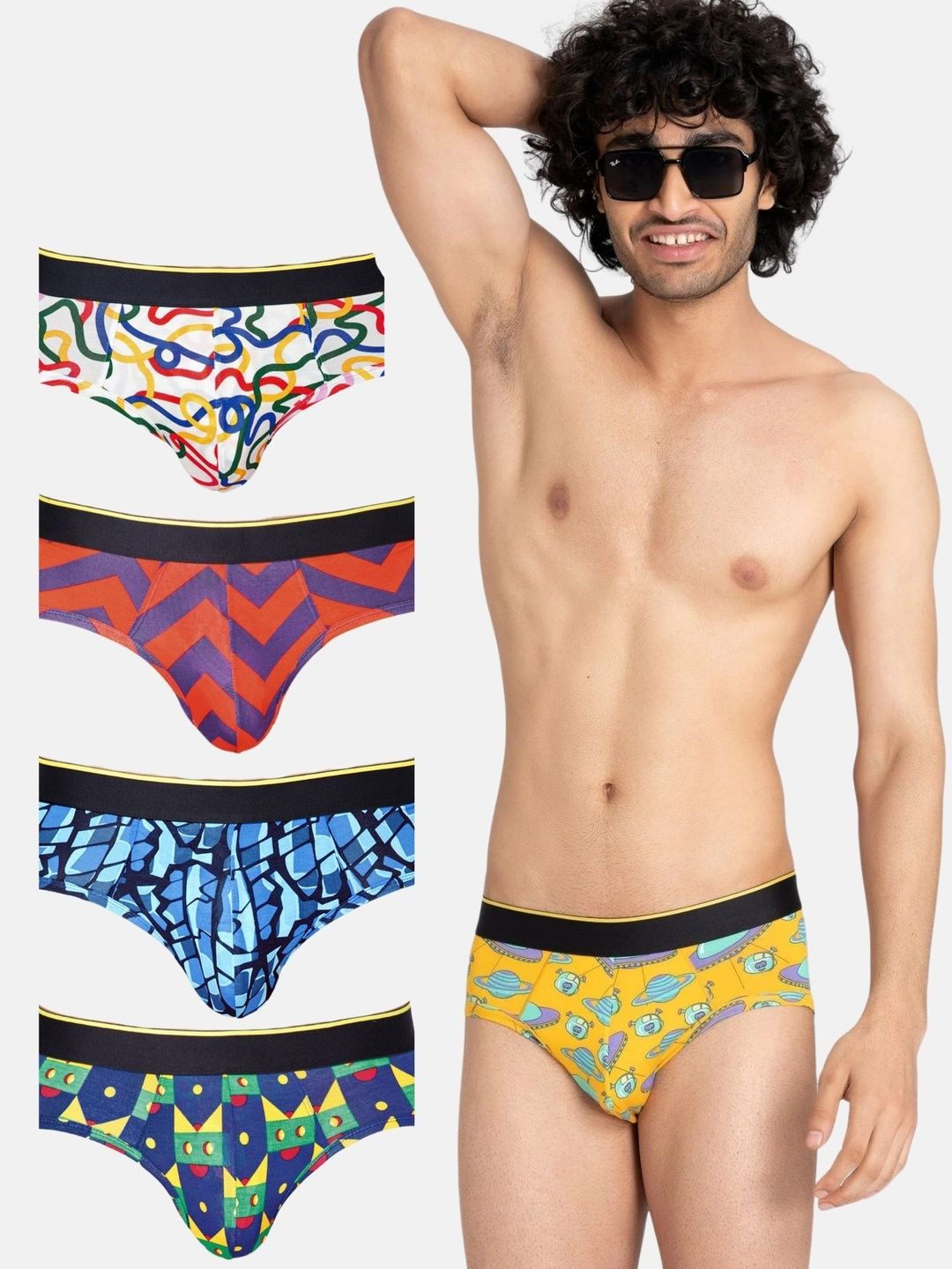 bummer Pack Of 5 Printed Basic Briefs