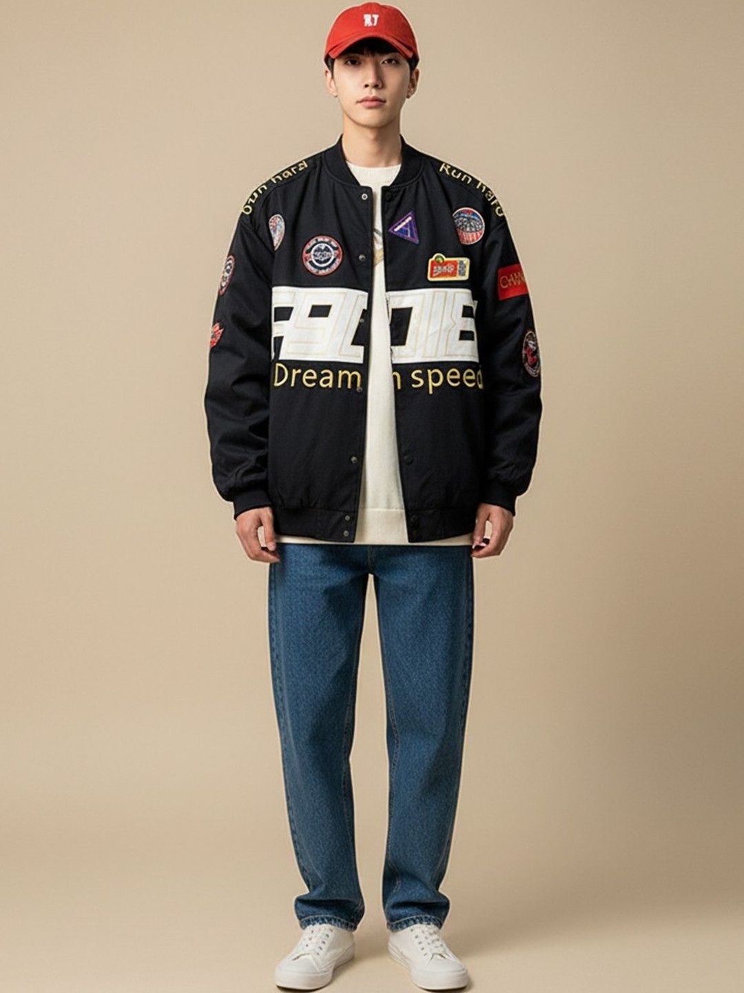 Mast & Harbour Men Bomber with Embroidered Jacket