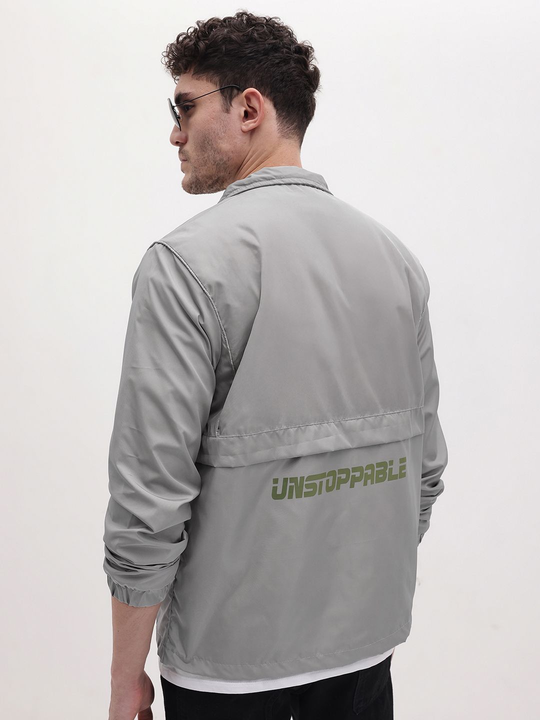 The Roadster Life Co. Mock Collar Mesh Detail Paneled Tailored Jacket