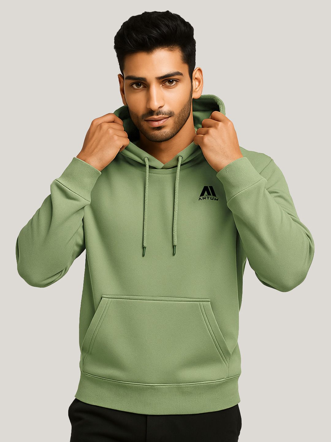 ANTUM Men Brand Logo Outdoor Knitted Jacket