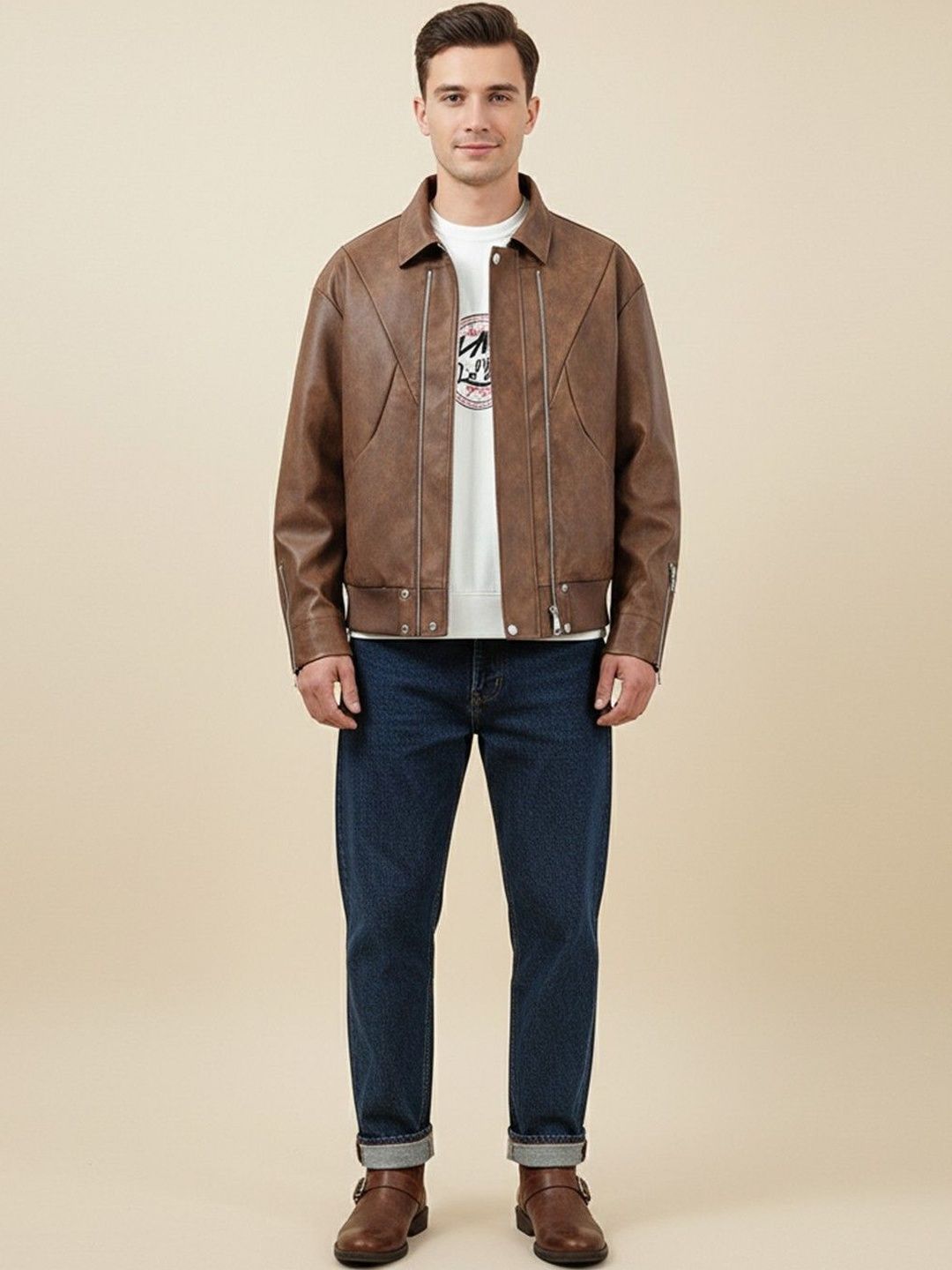 Mast & Harbour Men Biker Jacket