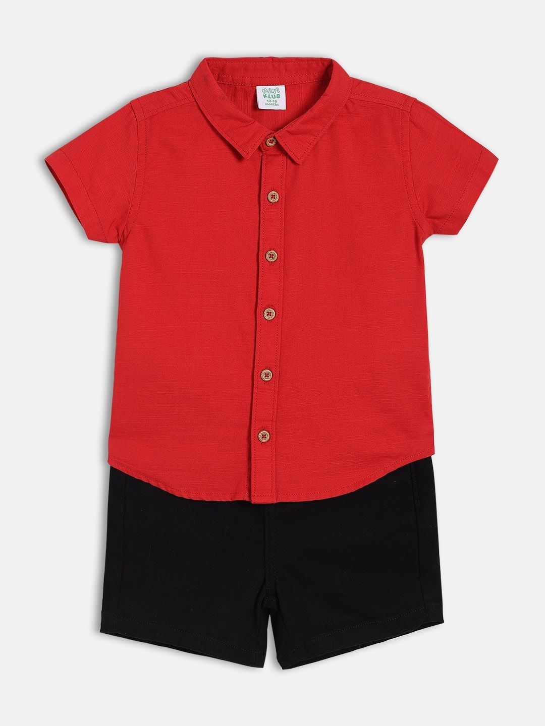 MINI KLUB Boys Short Sleeves Pure Cotton Shirt With Shorts