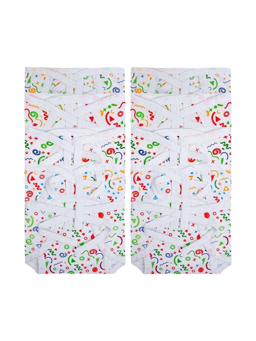 DON CARE Kids Pack Of 10 Printed Reusable Cotton Nappy