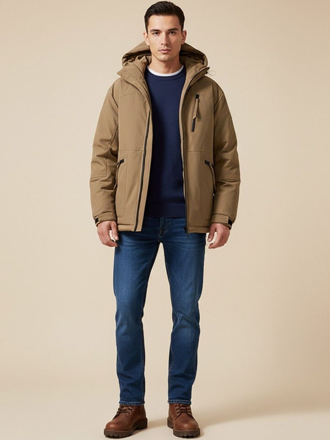 Mast & Harbour Hooded Camouflage Padded Jacket