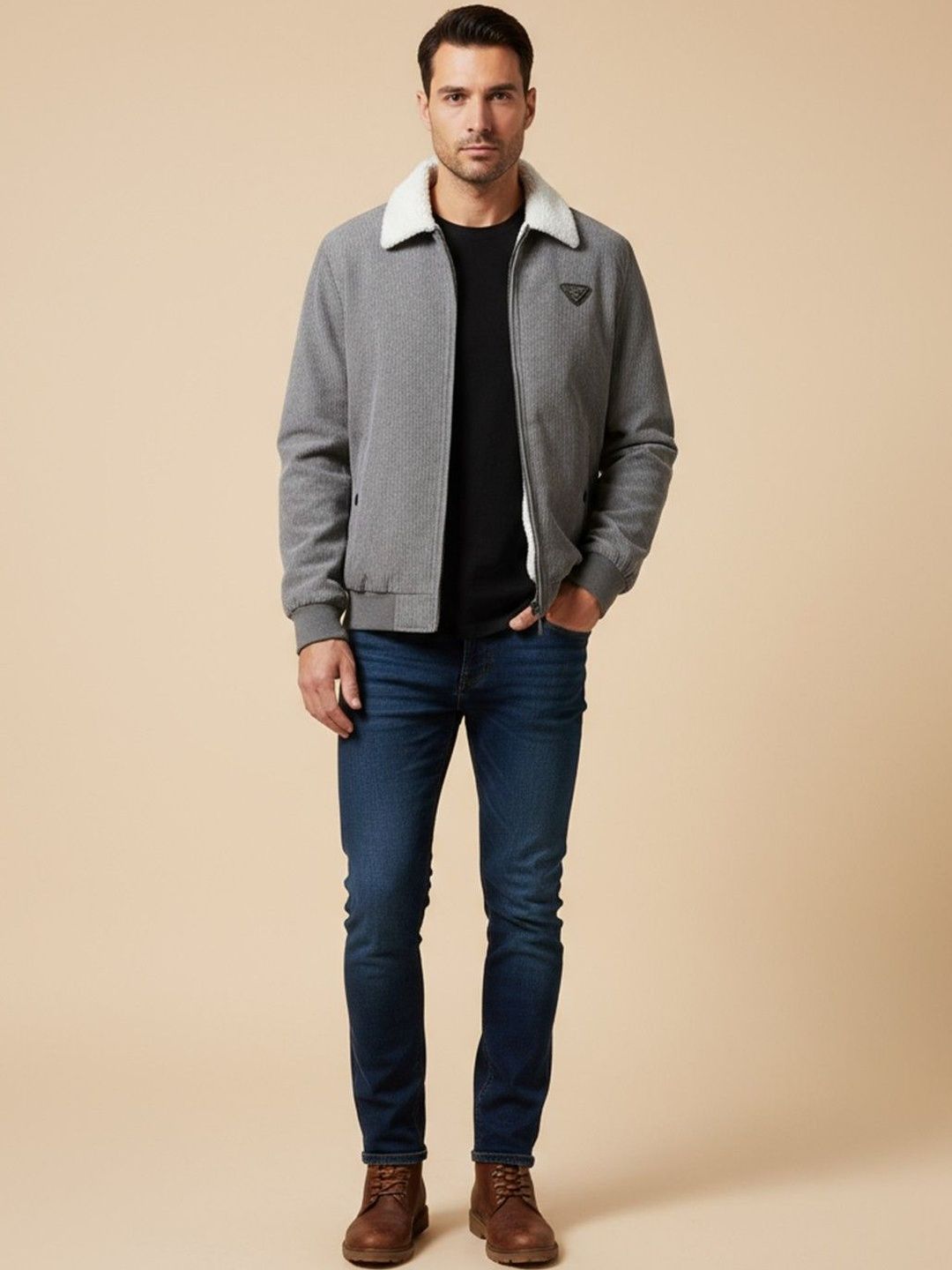 Mast & Harbour Spread Collar Cotton Tailored Jacket