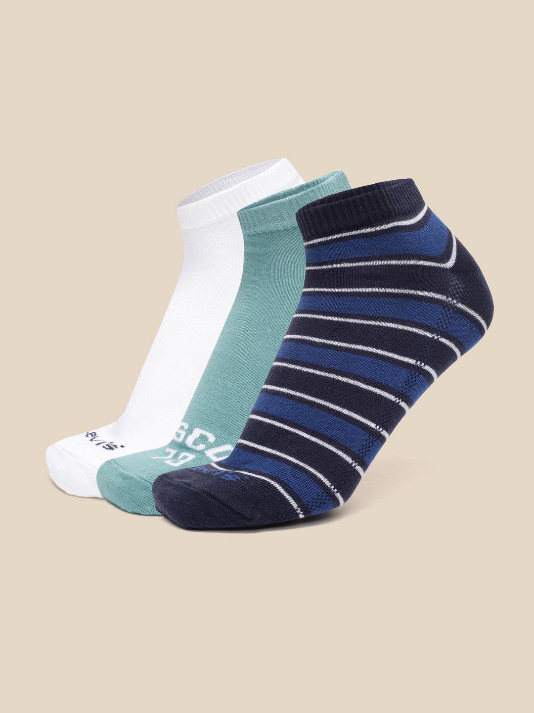 Levis Men LS304 Pack of 3 Cotton Stretch Non Terry Ankle Low Cut Socks