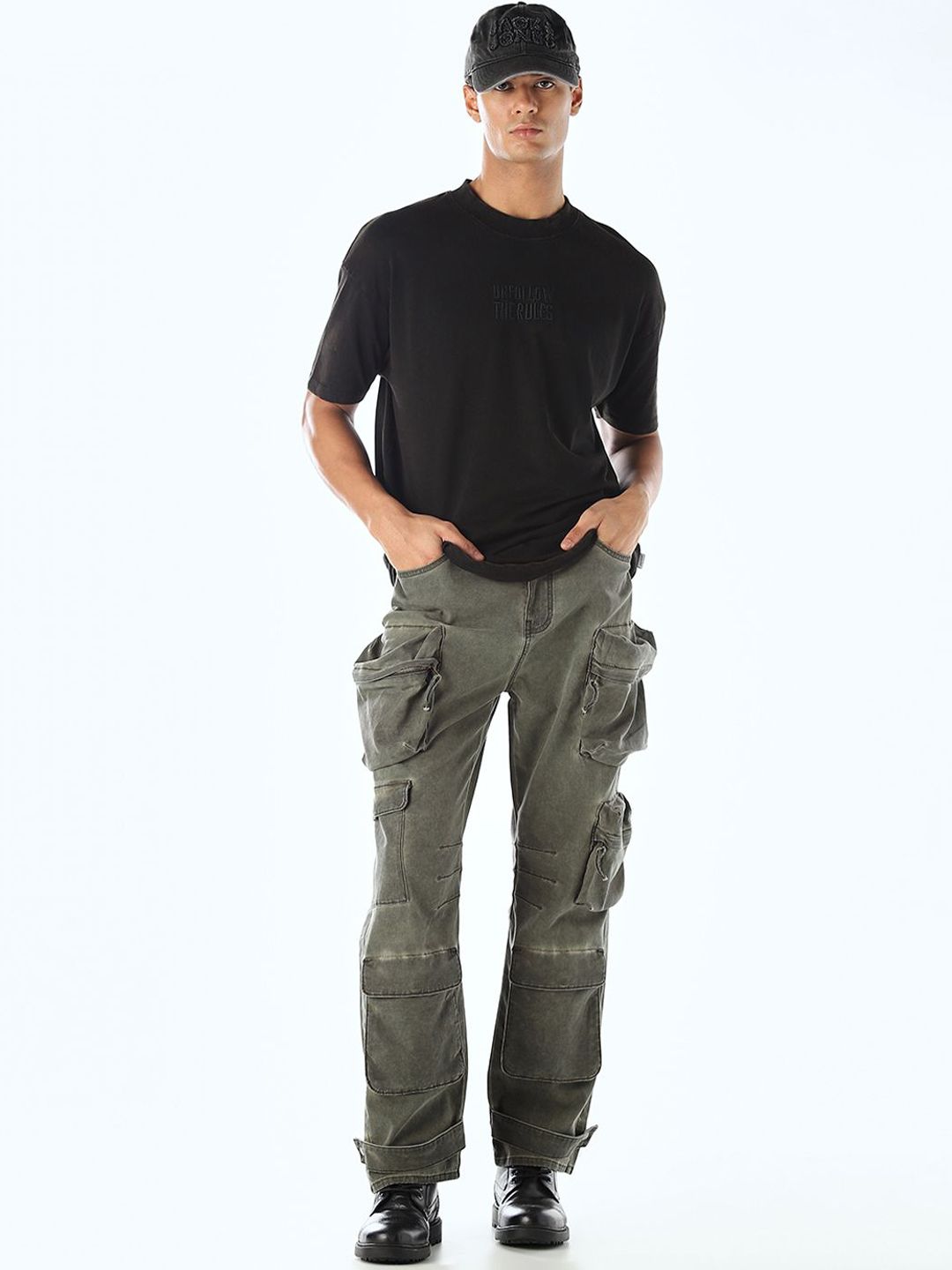 Solid Wide Leg High-Rise Light Fade Stretchable Jeans