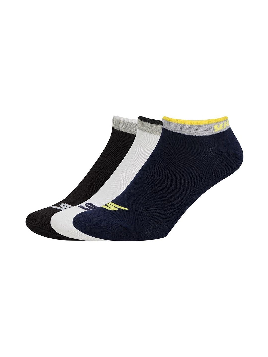 Skechers Men Pack Of 3 Printed Cotton Ankle Length Socks