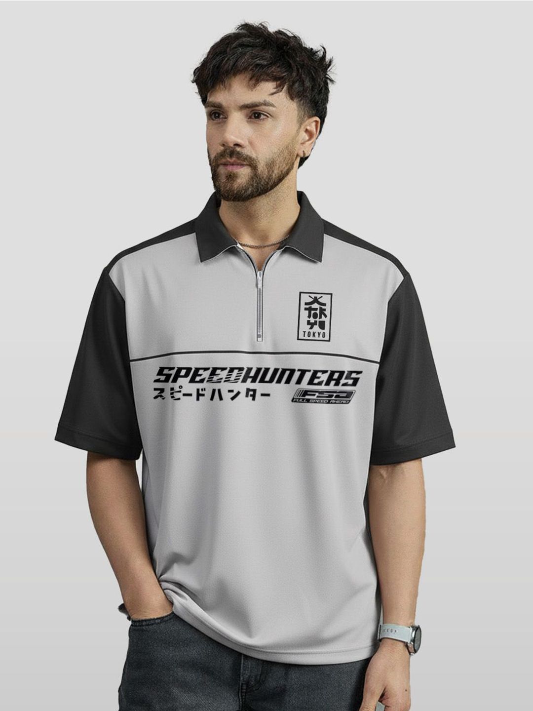 トップス ENDLESS MADE Tokyo polo shirt Buy Crazymonk Typography Printed Polo Collar Cotton Oversized T