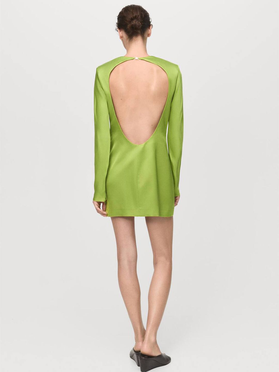Backless Satin Shift Dress