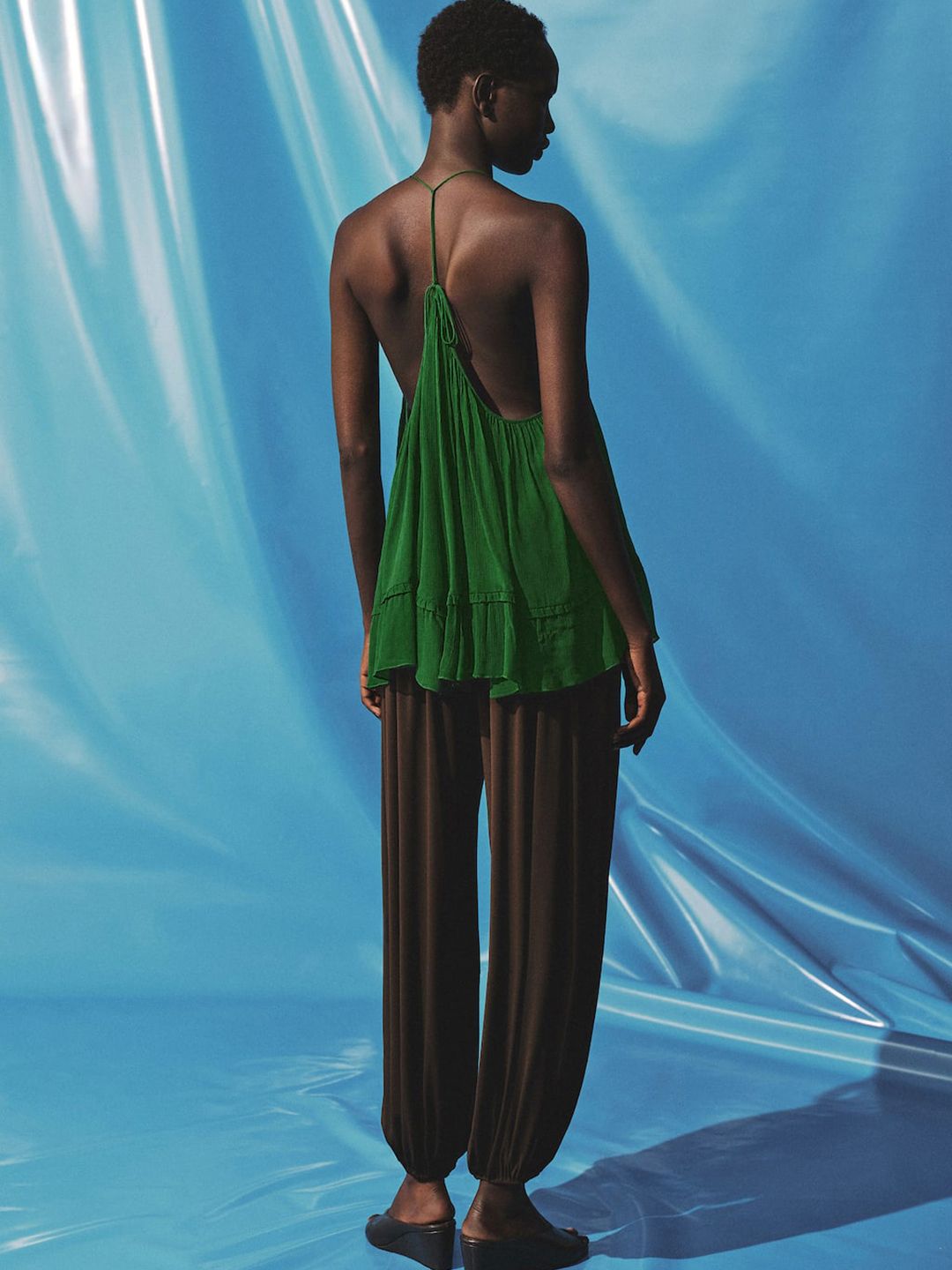 Ruffle Detail Styled Back Top