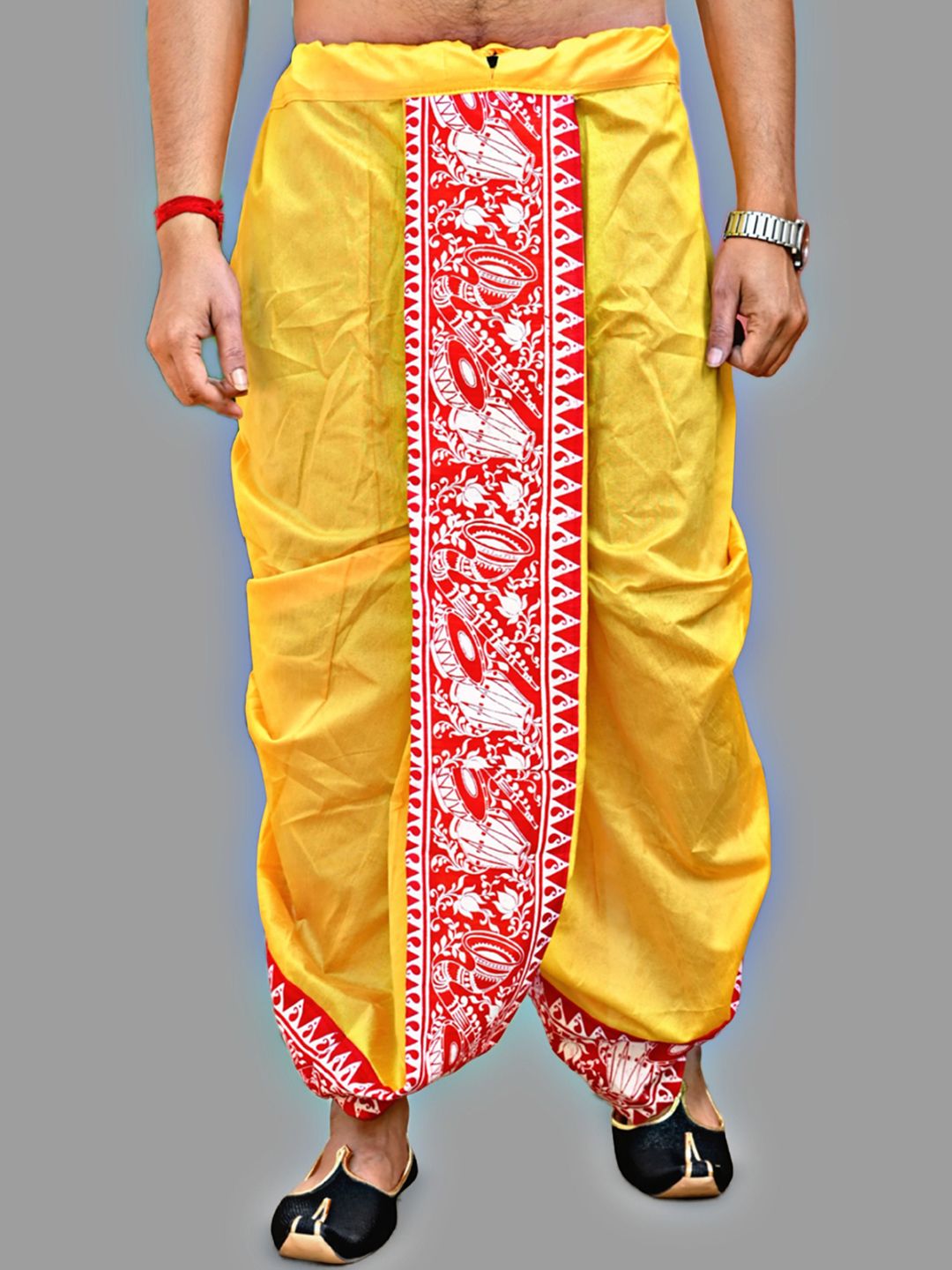 Looknest Men Yellow Silk Dhotis