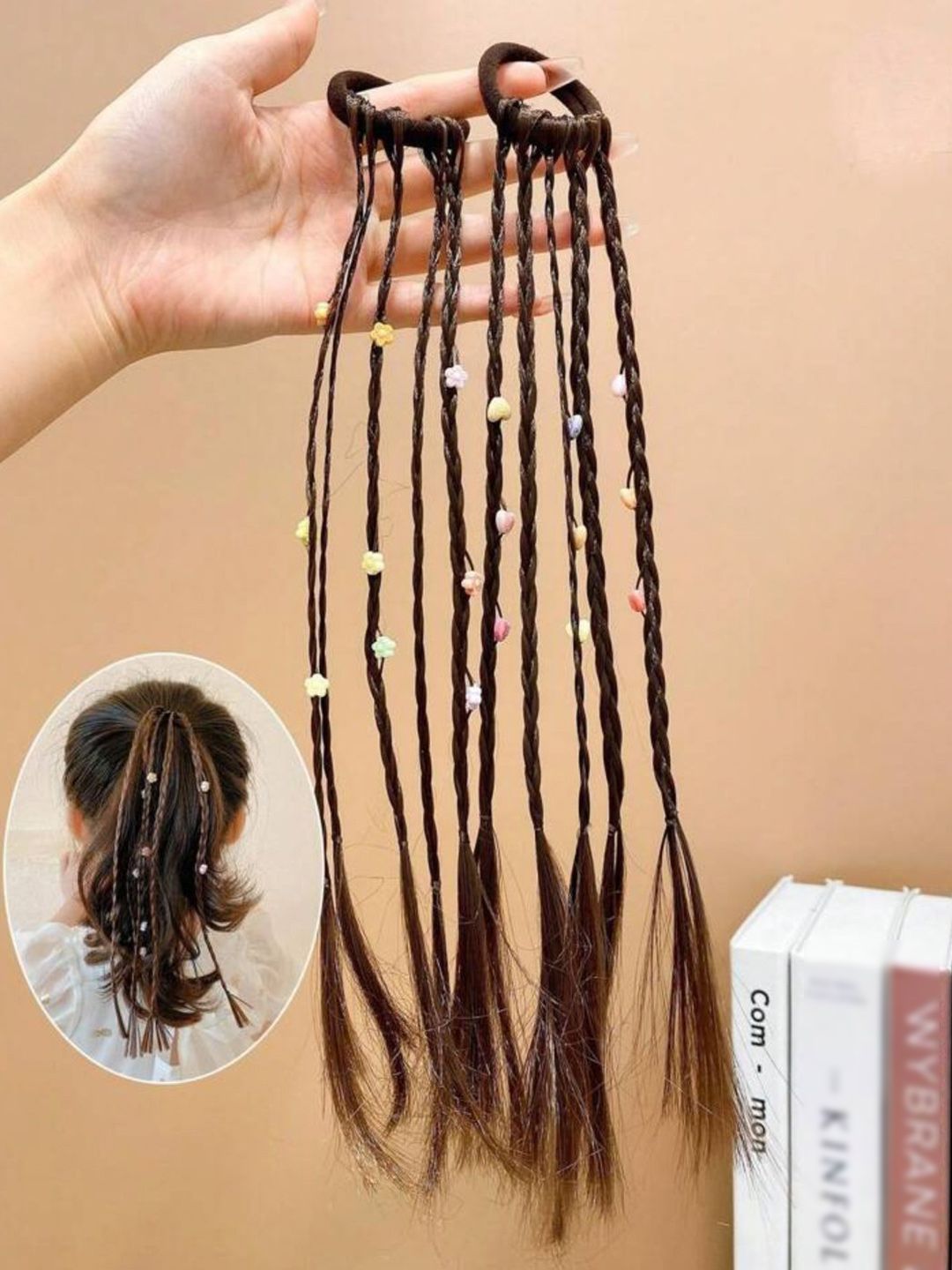 Buy Ziory Pack Of 2 Rubber Bands With Attached Braided Wig - Hair