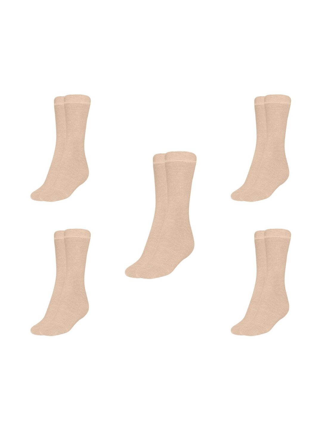 MUKHAKSH Men Pack Of 5 Cotton Calf-Length Socks