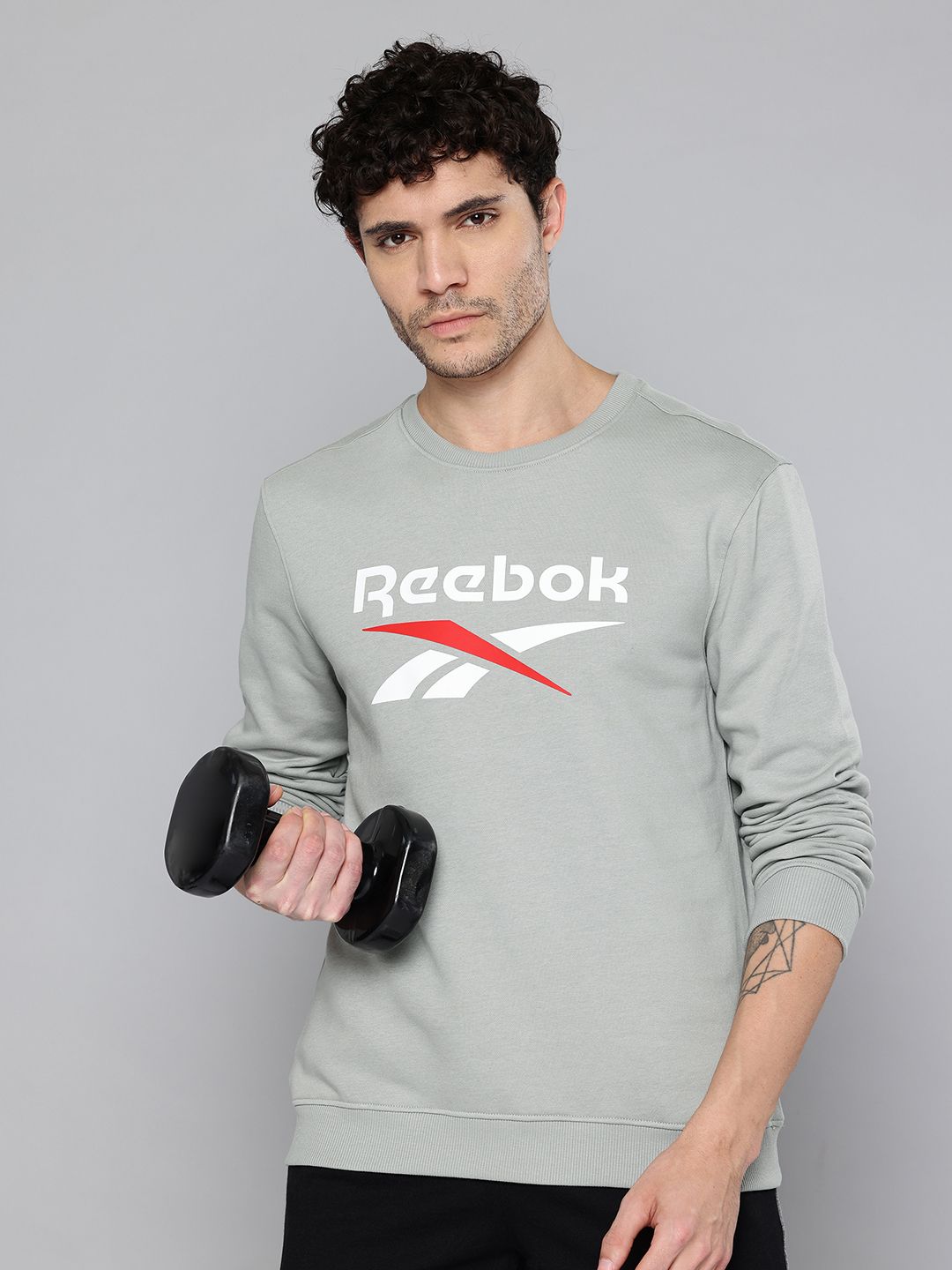 Reebok Brand Logo Printed Pullover Sweatshirt