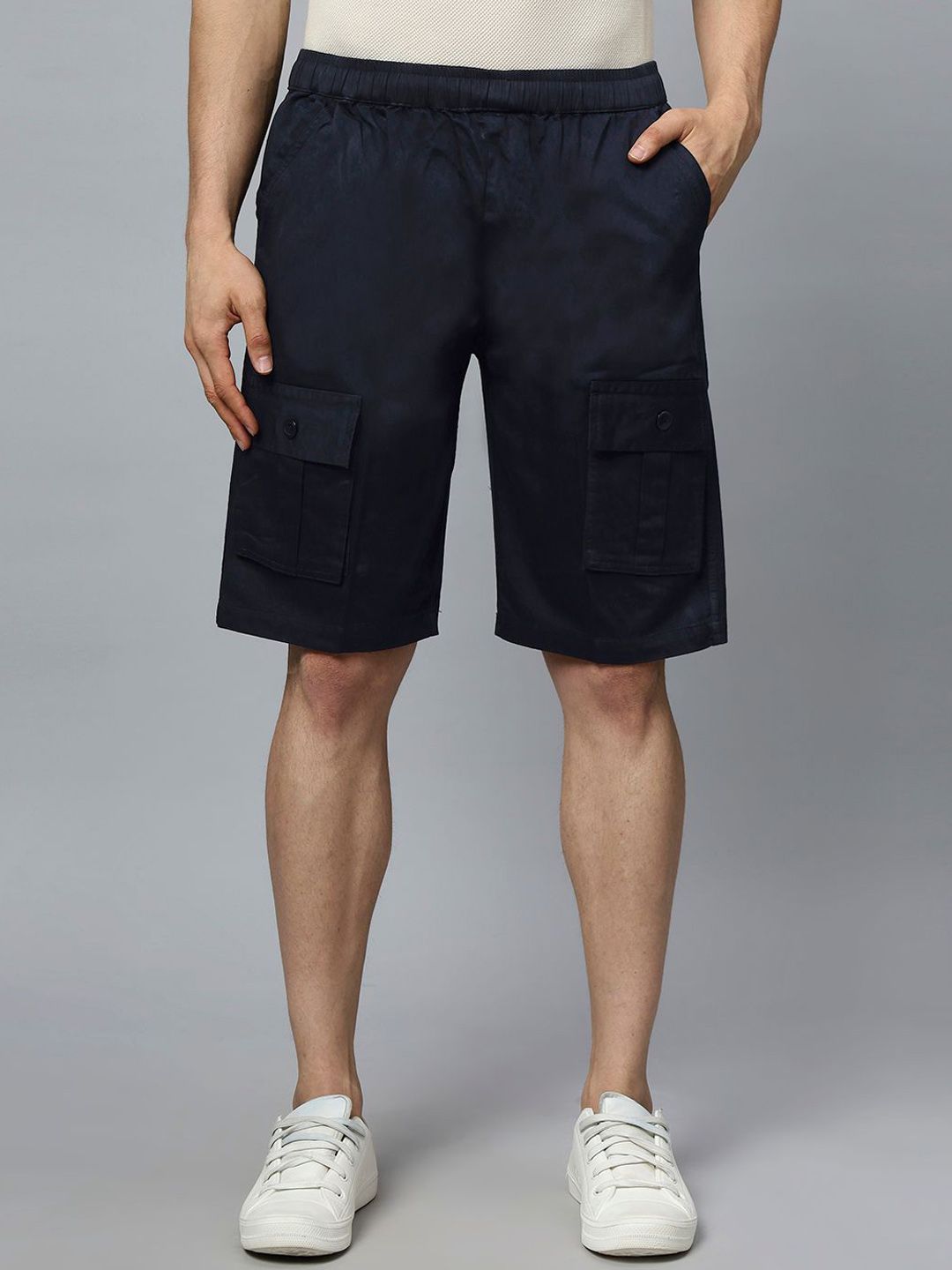 HO BINDAASS Men Regular Fit Mid-Rise Cotton Cargo Shorts