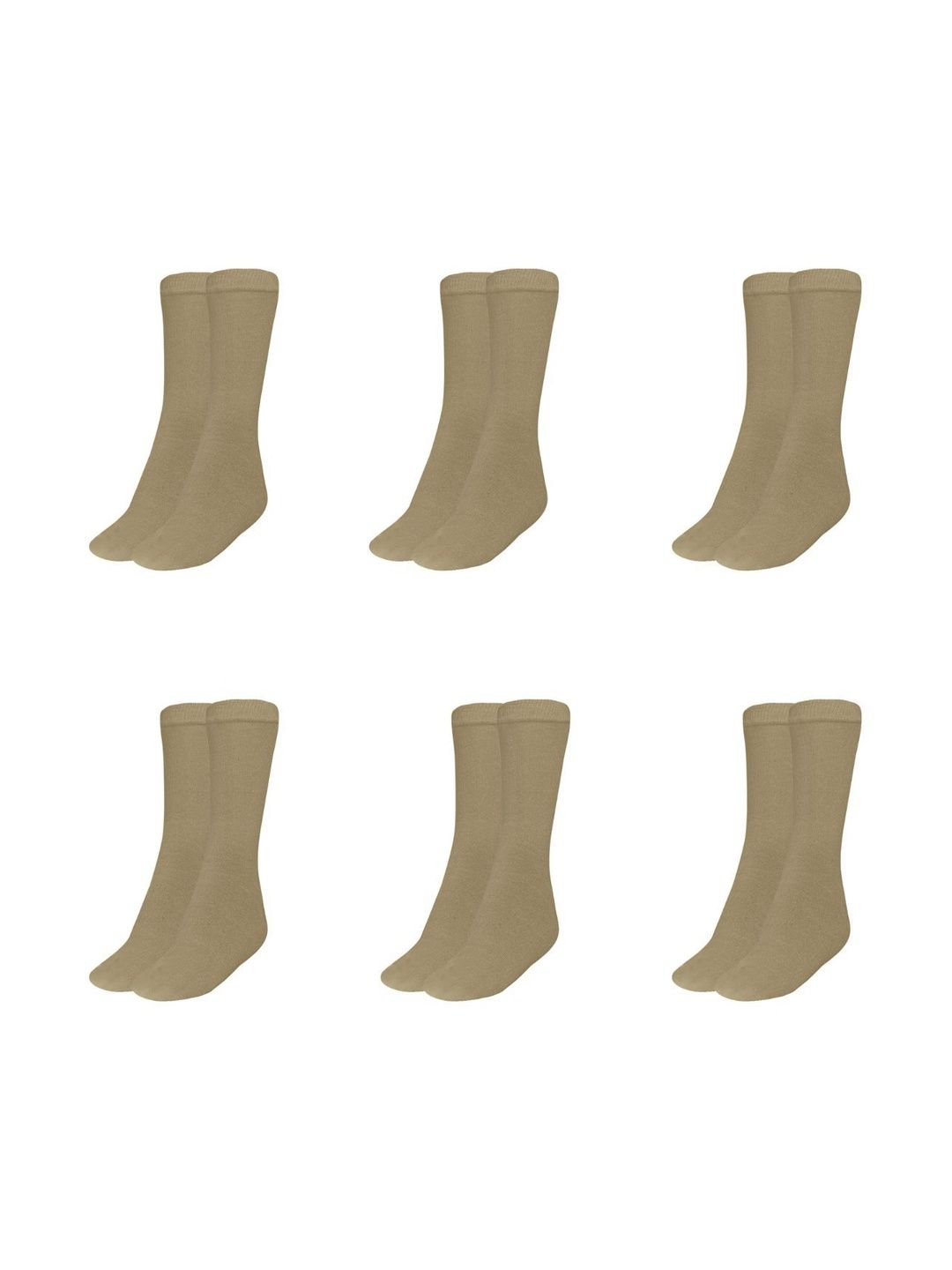 MUKHAKSH Men Pair Of 6 Solid Pure Cotton Calf-Length Socks