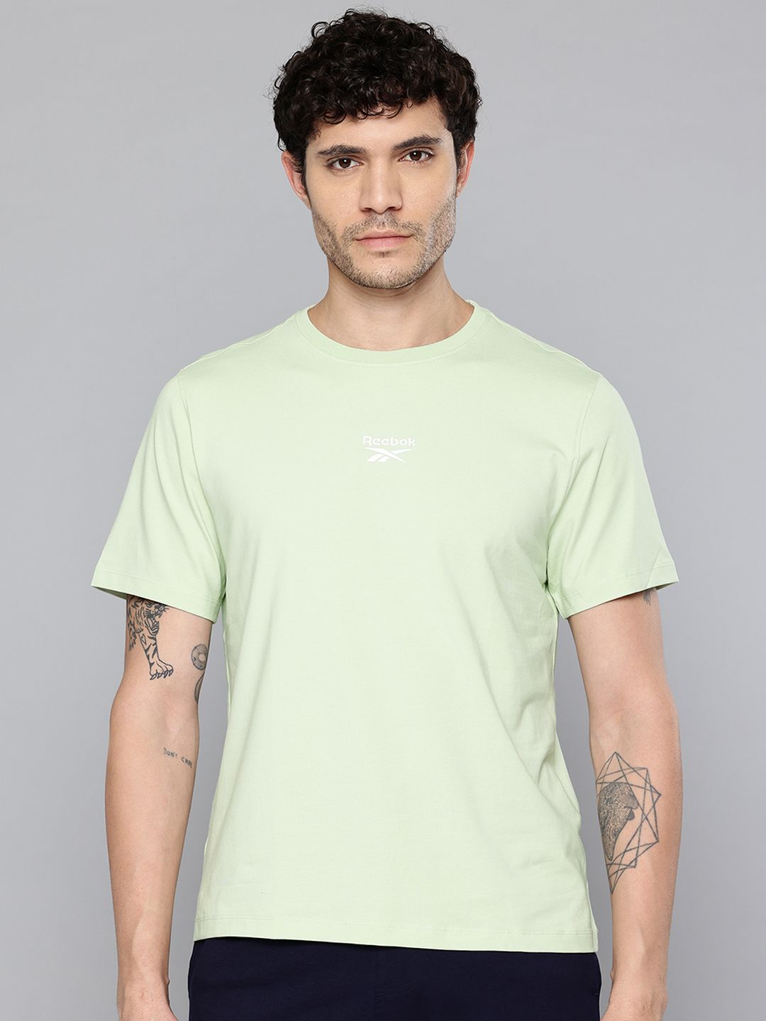 Reebok Brand Logo Printed  Round Neck T-shirt