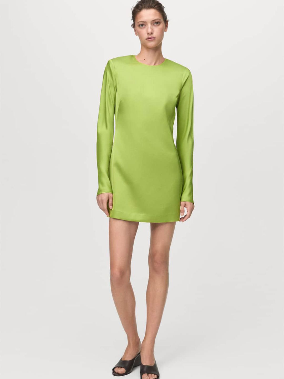 Backless Satin Shift Dress