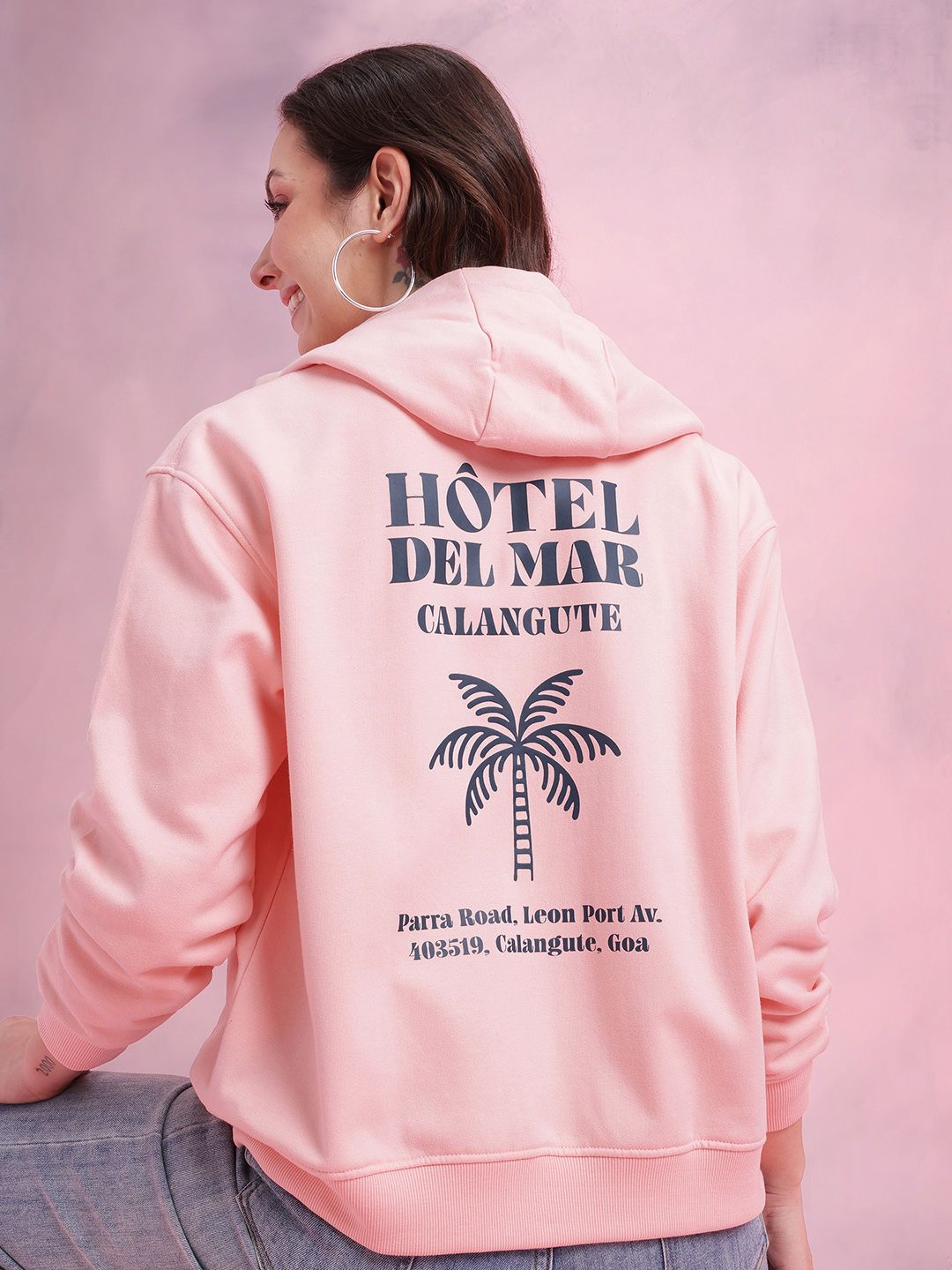 DressBerry Typography Printed Hooded Sweatshirt with Inner Fleece